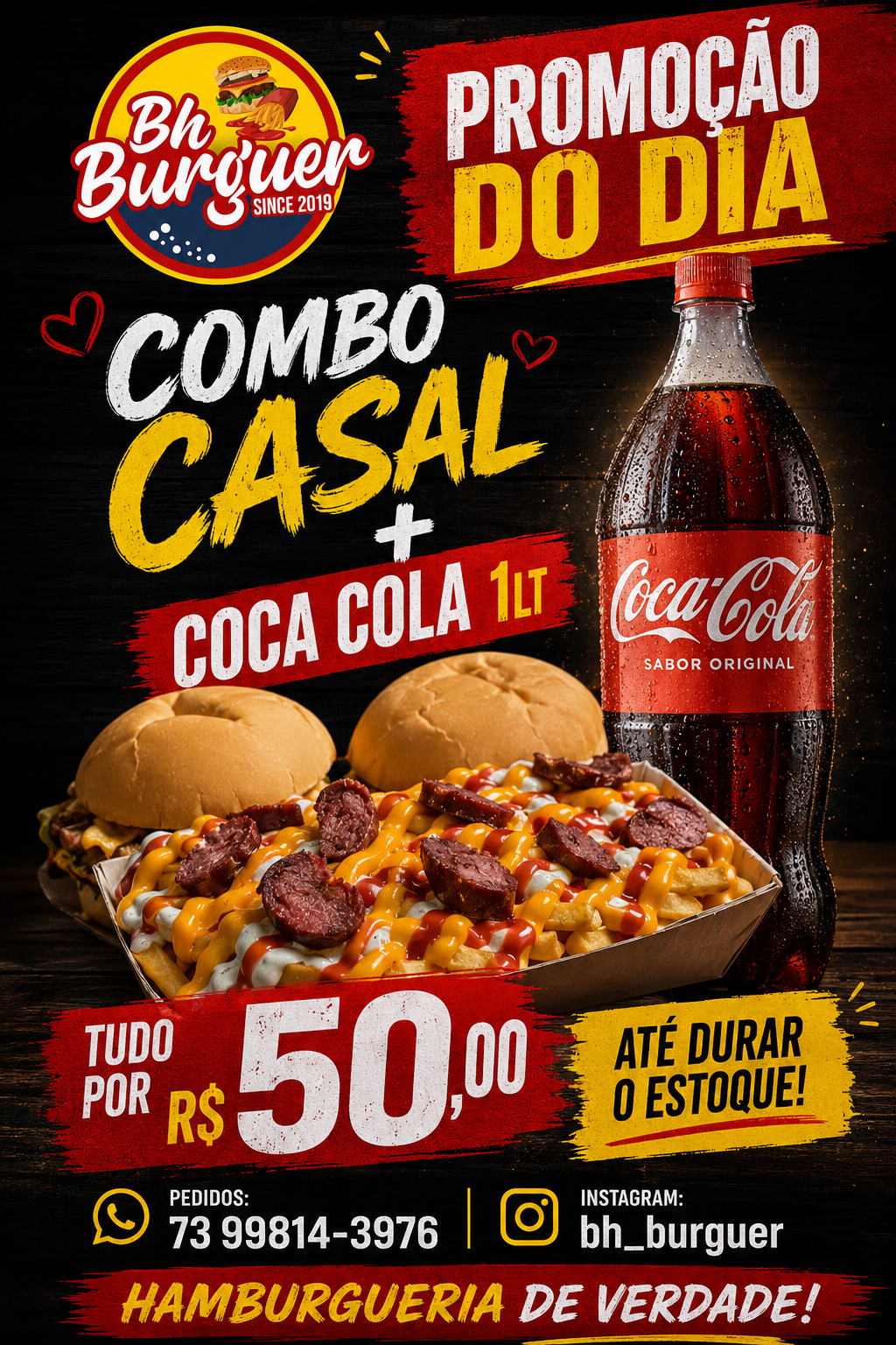 COMBO CASAL+COCA COLA