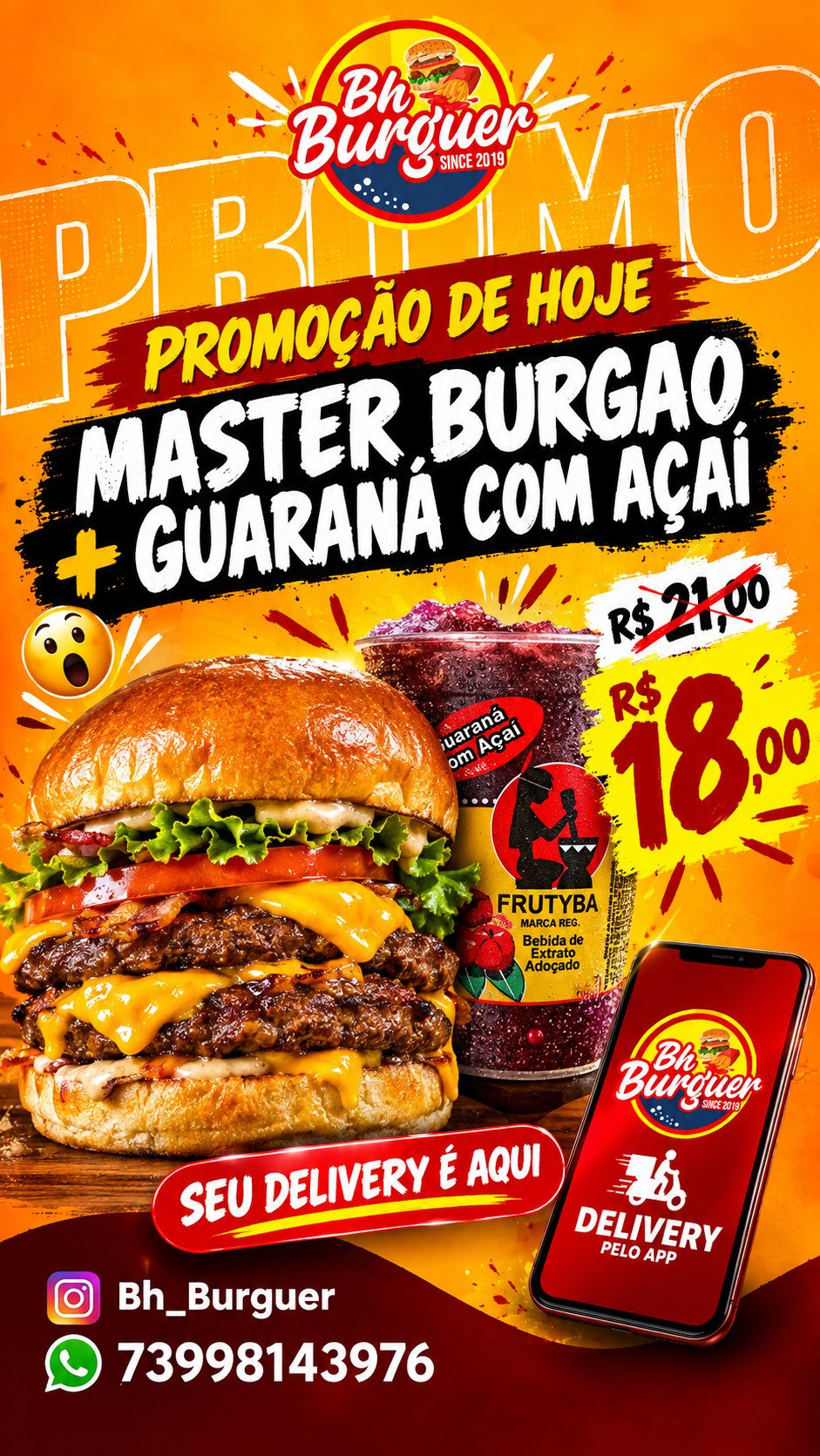 MASTER BURGAO+GUARANA COM AÇAÍ